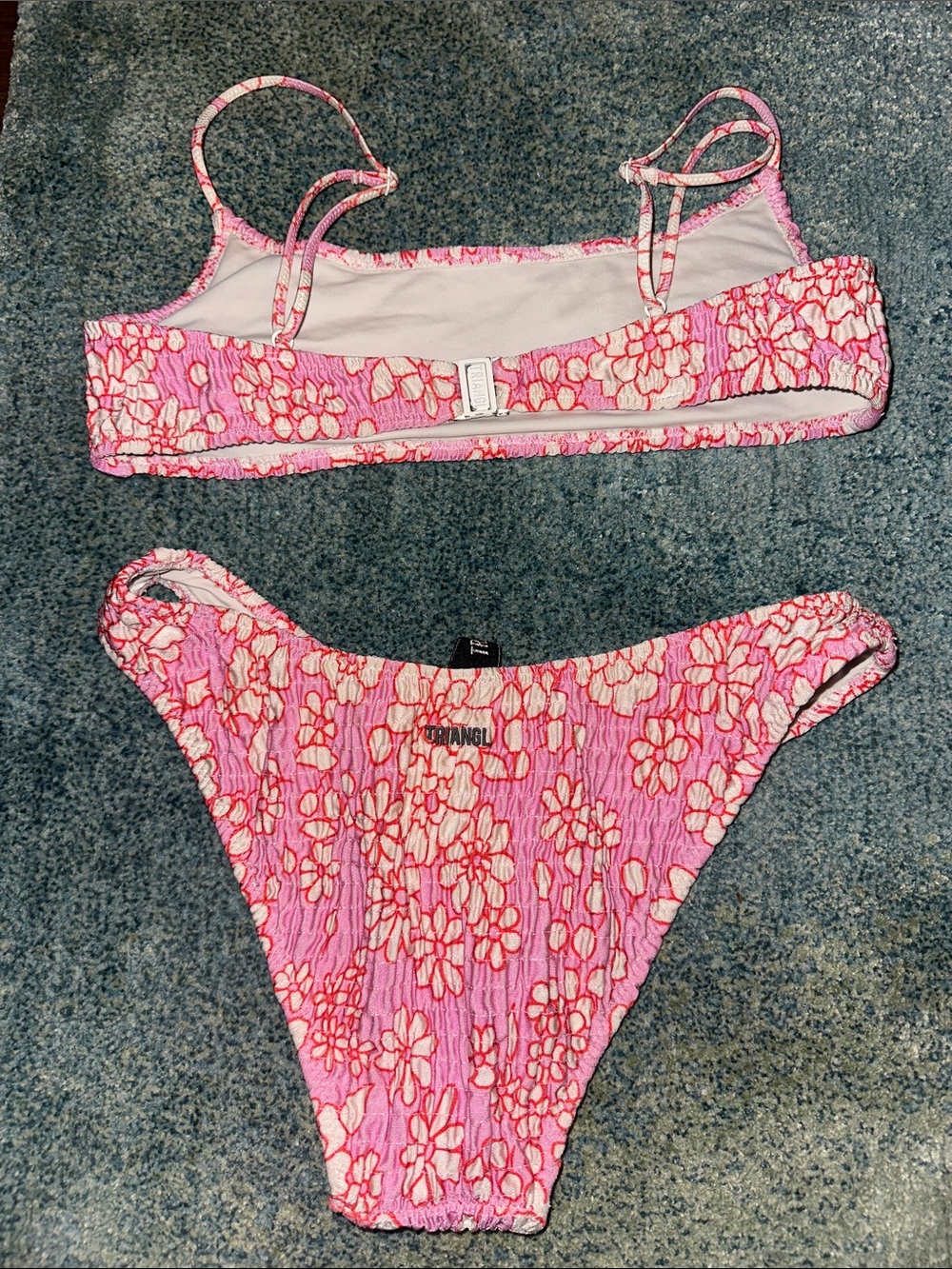 triangl swimwear Pink Floral Smocked Two-Piece Bikini - Picture 2 of 2